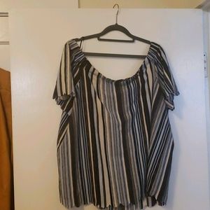 Striped off shoulder top